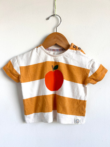 Boxy Yellow Stripe Apple Top • 3-9 months (size guess)