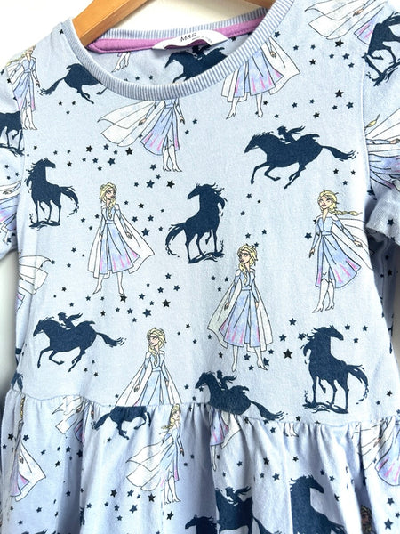 M&S x Disney Frozen Long Sleeve Cotton Dress • 6-7 years