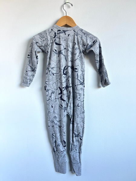 Bonds Grey Shark Zip Romper • 18-24 months