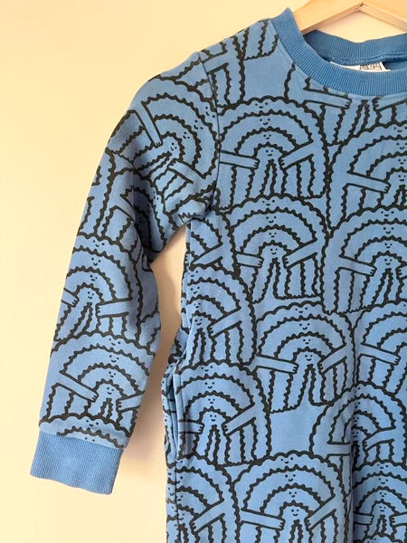 Minti Blue Long Sleeve Sweater Dress • 7-8 years