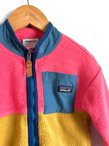 Patagonia Pink Mustard Blue Fleece Zip • 2 years