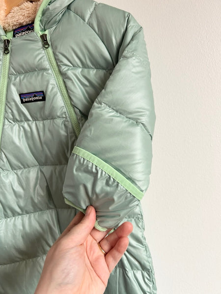 NEW Patagonia Light Green Down Bunting Suit • 6-12 months (fits big)
