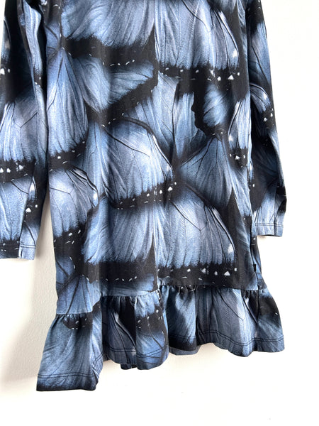 Molo Blue Butterfly Ruffle Dress • 7-10 years