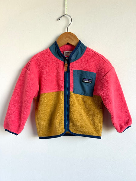 Patagonia Pink Mustard Blue Fleece Zip • 2 years