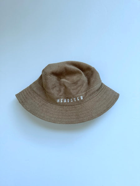 Headster Reversible Brown Terry + Checkered Bucket Hat • 2-5 years (52cm)