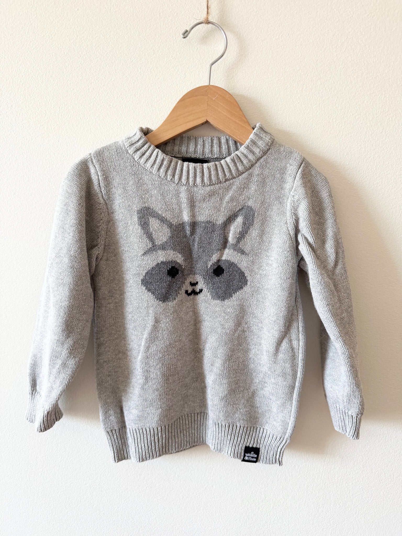 Whistle and Flute Raccoon Knit Sweater • 1-3 years