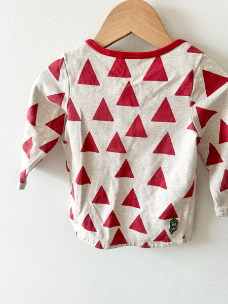 PK Beans Red and White Long Sleeve Shirt • 12-18 months