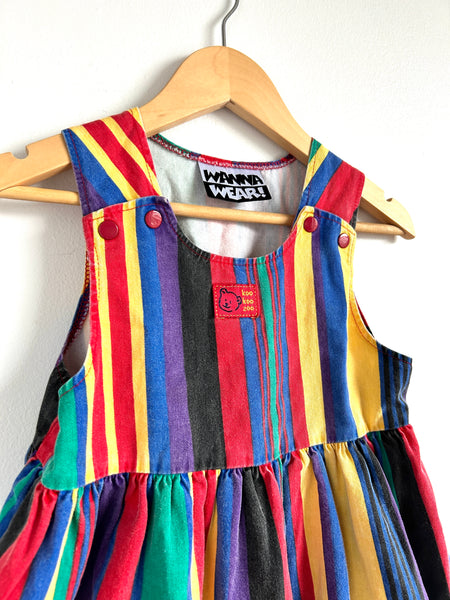 Vintage Wana Wear Striped Cotton Dress • 3-5 years (small)