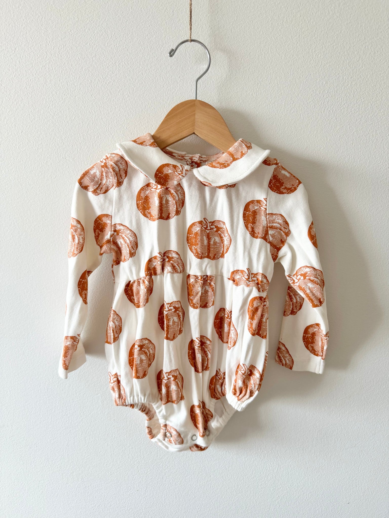 Kate Quinn Pumpkin Bubble Romper • 2 years