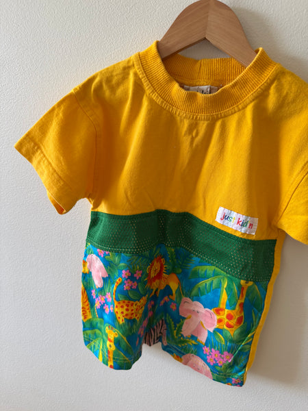 Vintage Just Kid'n Yellow Animals T-Shirt • 2-4 years
