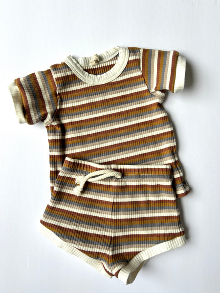 Quincy Mae Ribbed 2pc Shorty Set • 3-6 months