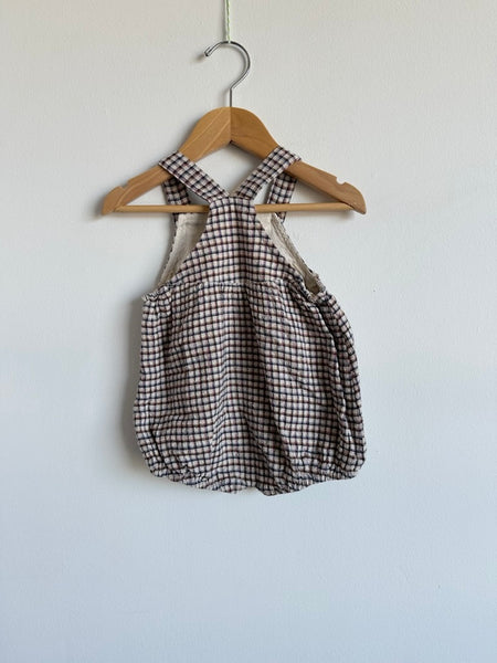 Zara Checkered Bubble Romper • 6-12 months