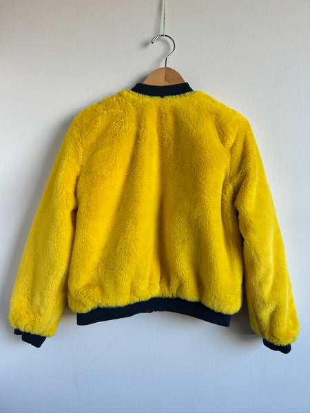 Marc Jacobs Reversible Fuzzy Yellow/Metallic Bomber Jacket • 8-11 years