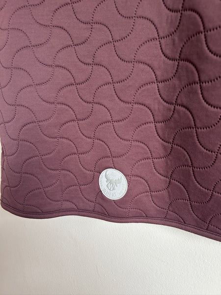 Wheat Quilted Purple Fleece Lined Jacket • 5-6 years