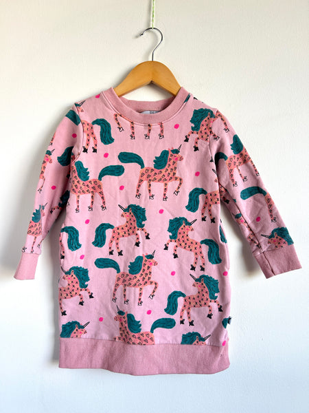 Minti Melbourne Pink Unicorn Sweater Dress • 5-6 years