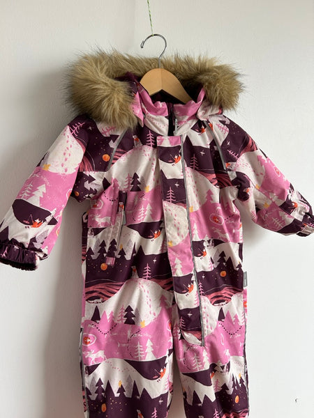 Reima Toddler Waterproof Snowsuit with Furry Hood • 1-2 years (86cm)