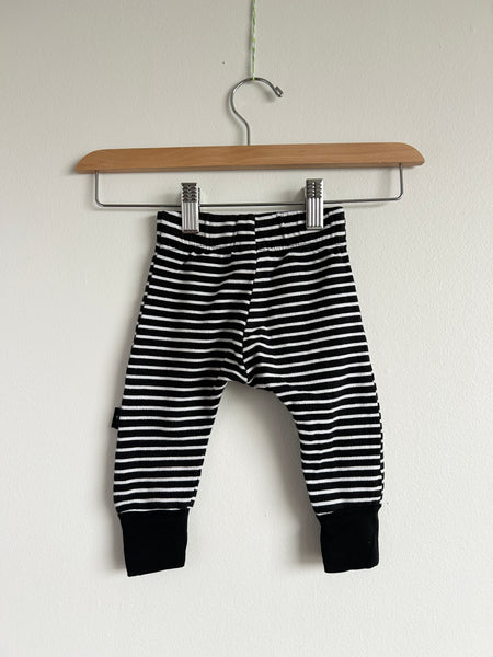 Whistle and Flute Striped Black and White Joggers • 6-12 months