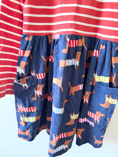 Hanna Andersson Weiner Dogs Long Sleeve Dress • 5-6 years