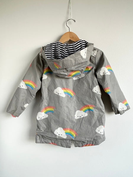 Whistle and Flute Lined Grey Rainjacket • 3-4 years