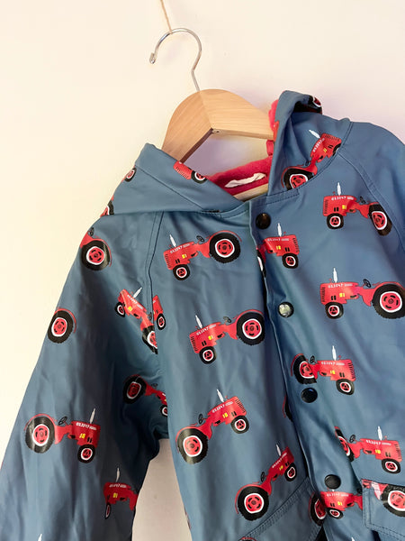 Hatley Tractor Lined Blue Rainjacket • 6-7 years