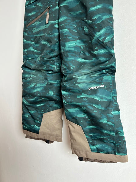 Patagonia Dark Green Powder Town Patterned Snowpants • 5-6 years (xs)