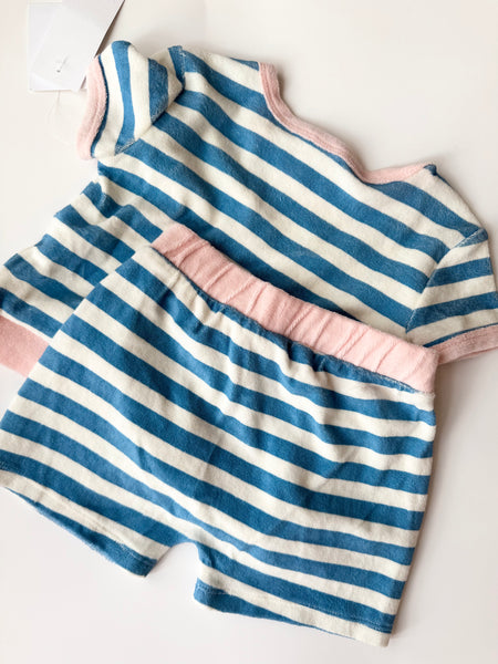 NEW Nordstrom 2pc Striped Terry Shorts Set • 1-2 years