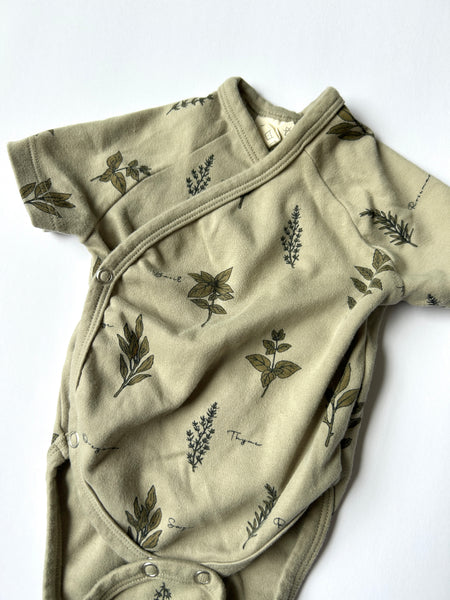 Ziwi Baby Kimono Style Green Bodysuit • 0-3 months