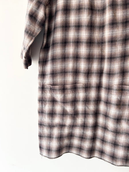 Bonpoint Brown Sparkly Plaid Dress • 5-6 years *