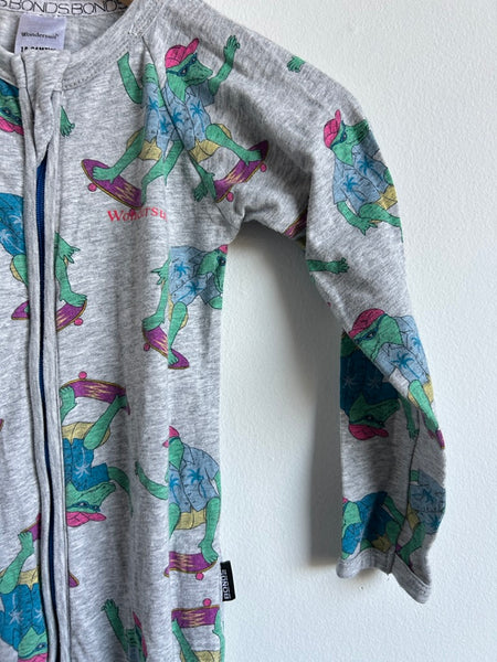 Bonds Crocodile Skateboard Zip Romper • 18-24 months