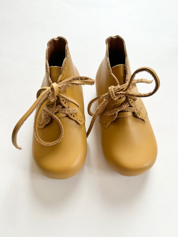 Adelisa and Co Yellow Leather Primavera Boots • 6c/22EU