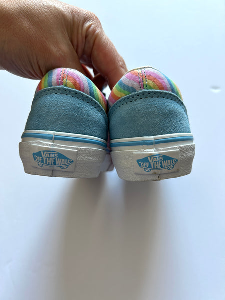 NEW Vans Blue and Rainbow Tie Up Shoes • 11c