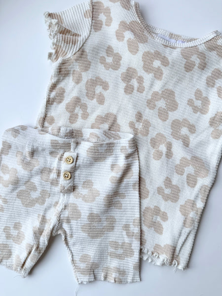 Zara 2pc Leopard White Shorts Set • 18 months - 3 years