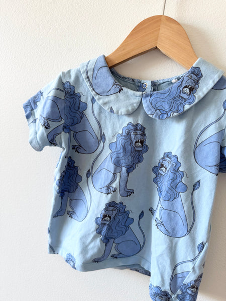 Mini Rodini Lion Peter Pan Collar T-Shirt • 18 months - 3 years