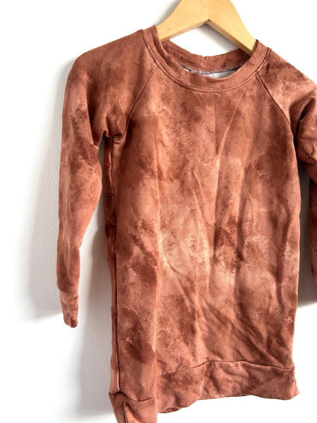 Jax and Lennon Brown Red Long Sleeve Sweater Dress • 3-4 years