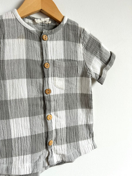 City Mouse Muslin Checkered T-Shirt • 4 years