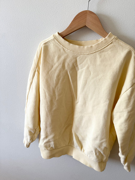 Zara Butter Yellow Long Sleeve Cotton Sweatshirt • 5-6 years