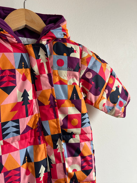 Columbia Pink and Purple Bear Bunting Snowsuit • 3-6 months