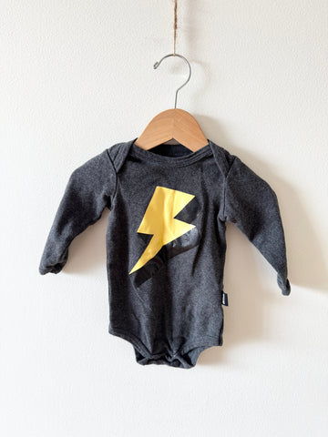 Whistle and Flute Lightning Bolt Long Sleeve Onesie • 3-6 months