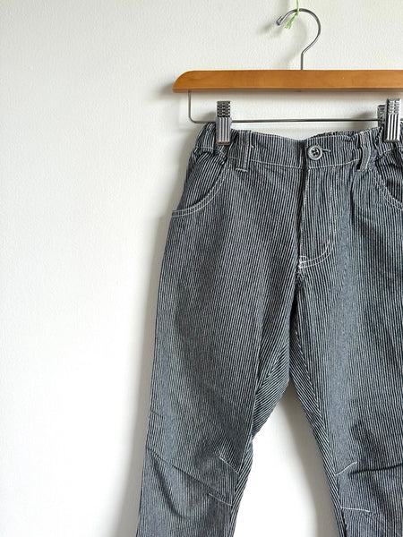 Wheat Blue Railroad Stripe Pants with Adjustable Waist • 8 years
