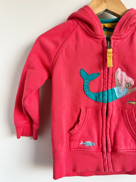 Frugi Pink Mermaid Zip Up Hoodie • 18-24 months