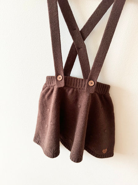 Knit Brown Suspender Skirt • 2-4 years