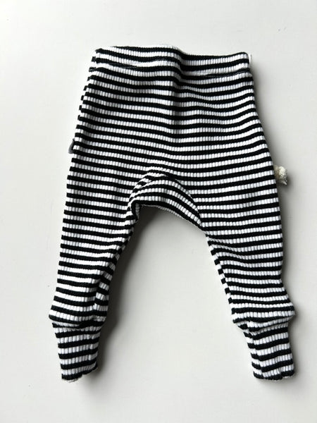 Fellow Human Ribbed Striped Black and White Pants • 0-3 months