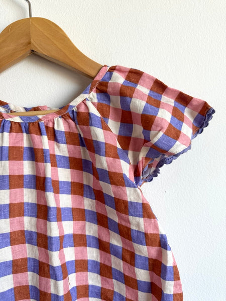 Oeuf Linen Checkered Romper • 18-24 months