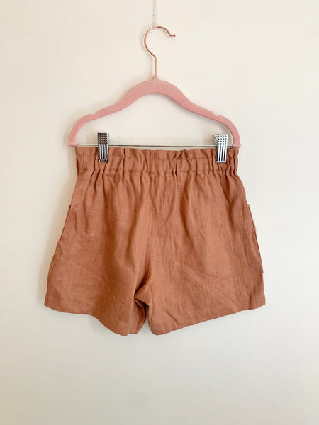 NEW Petits Vilains Linen Paperbag Waist Shorts • 6-7 years