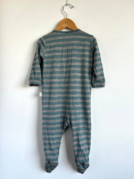 Babu Grey and Blue Stripe Sleeper • 12-18 months