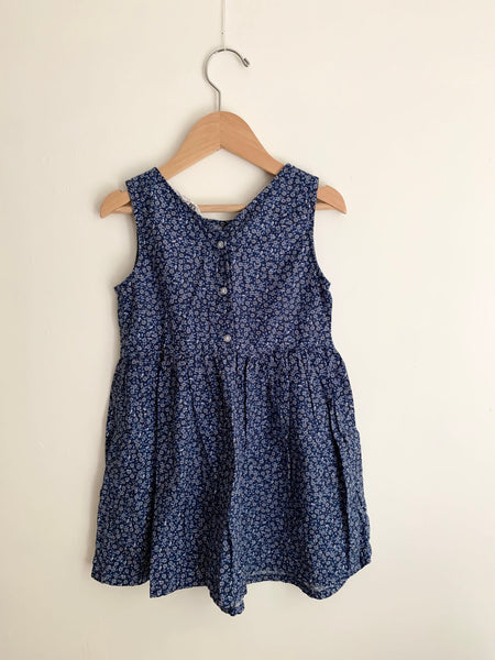 H&M Blue Floral Tank Dress • 3-4 years