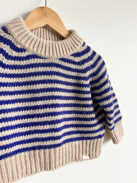 Tiny Cottons Boxy Wool Blend Striped Sweater • 2-3 years