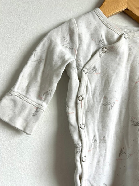 Pehr Storks Cotton Button Romper • 3-6 months