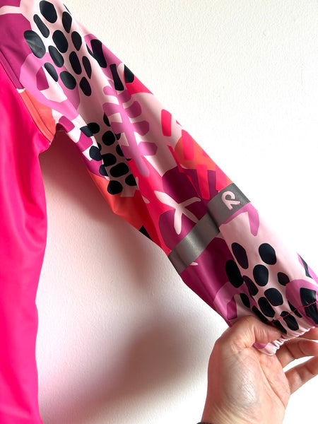 Reima Pink and Patterned Rainsuit • 3-4 years (98cm)