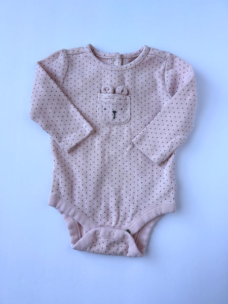 Gap 2pc Pink Ribbed Bear Set • 3-6 months